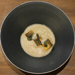 アマラントス - ランチコース 15950円 の鮎 ヴルーテ 焼き茄子