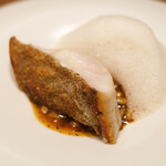 アマラントス - ランチコース 15950円 の長崎県キジハタ ムール貝の泡