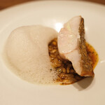 アマラントス - ランチコース 15950円 の長崎県キジハタ ムール貝の泡