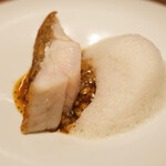 アマラントス - ランチコース 15950円 の長崎県キジハタ ムール貝の泡