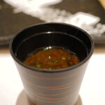 Akasaka Sushi Aoi - なめことアオサ海苔のお味噌汁