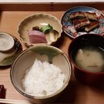 Gion Kawakami - 御飯,うなぎ蒲焼,お味噌汁，香物