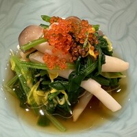 築地 寿司岩 総本店 - キノコと菜っ葉のお浸し