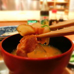 浪花ろばた 頂鯛 - 豚汁、一口どうぞ～～