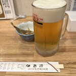 Tanuki - お通しとビール