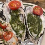 Steamed Oyster with basil sauce