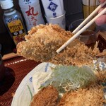 築地食堂 源ちゃん - 鰺フライは半身で揚げてます