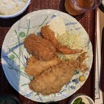 築地食堂 源ちゃん - 魚河岸フライ定食～上空写真