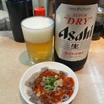 ヒザキ酒店 - 瓶ビールと生センマイ