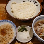 うどん棒 - オリーブ牛の讃岐つけ麺生姜ごはんセット