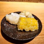 恵比寿 鮨 藤 - 玉蜀黍と帆立の天婦羅