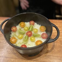天婦羅 みやしろ - トマトごはん　この天ばらへ