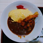 IKOI - 令和5年9月
オムカレーセット 770円
エビフライ、茄子フライ、サラダ、コーヒーor紅茶付