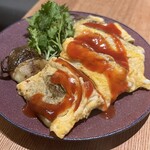 Oku yukashi - 鉄板焼き 野菜(赤ナスのオムレツ)