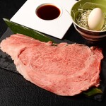 MeatBal Karne - 飛騨牛A5最飛び牛の焼きしゃぶ(烏骨鶏生卵付)