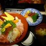 海鮮居酒屋 羽田市場 - 日替わり10種の海鮮丼と刺身盛り3種
