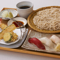 天せいろ蕎麦と握り寿司御膳