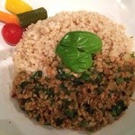 cafe bar inaho - 大豆で作られたソイミートで作るガパオ風。玄米ごはんと一緒にどうぞ！
