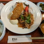 互談や - 白身魚フライと豚肉生姜焼き　1350円