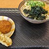 こがね製麺所 - かけ中＋ちく天・メンチカツ