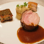 アマラントス - ランチコース 15950円 の花悠仔豚 ロースのロースト 根セロリ