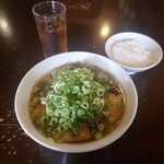 Ramen Dainingu An - 肉そば1000円 九条ねぎ150円 白いごはん150円