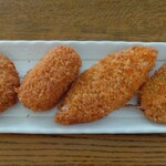 ディオ - メンチカツ、かにクリームコロッケ、白身魚フライ、あじフライ 各(税抜)47円 ※開封後 (2023.09.07)