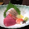 和ダイニング 縁慈 - 鮪赤身、甘海老、鯛の盛り合わせ