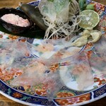 晴れたり曇ったり - 本カワハギの刺身