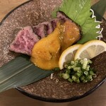 Taishuu Sakaba Sakaraba Temma Ten - 牛肉のタタキ～ウニ味噌がけ～