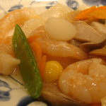 陳麻婆豆腐 - キヌガサ茸と芝海老の炒め