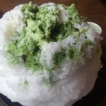 大蔵餅 - 抹茶シロップをかけるときれいな緑に