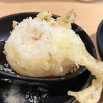 天ぷらとワイン 小島 - 半熟玉子天ぷら！やけど注意！？