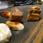 鉄板焼き あさひ - フォアグラとフレンチトースト、バナナ+カラメリゼも美味しい