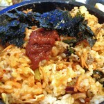 コッテジ - 石焼ＣＢＳ（ご飯大盛）（全体を混ぜて，コチュジャンと韓国海苔をトッピングして）