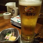 Setouchi Umino Mon Totoichi - 生ビール＆お通し