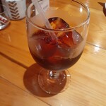 ビストロむく  - アイスコーヒー(少し飲んじゃいました笑)