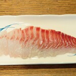 ディオ - 黒鯛(チヌ)刺身用 90g (税抜)160円 →カットし盛り付け後 (2023.09.07)