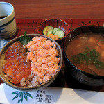 蕎麦處 笹屋 - 鮭いくら丼定食　1200円