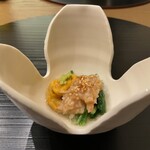 河はら家 - 梅水晶と雲丹。