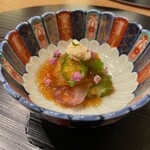 河はら家 - なんだっけ。あん肝と刺身？忘れた(*´▽｀*)