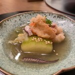 河はら家 - 冬瓜とゲソと。大きな海老。