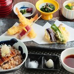 Edogawa - ミニ鰻丼と天ぷら定食