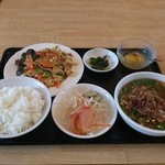 中国料理　豊源 - 豚肉の卵炒め　ランチ