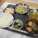 もつ乃 - 2種盛り(普通盛り)と卵焼き単品