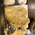 生蕎麦 浅野屋 - 天ぷら単品（茄子、きす、かぼちゃ）