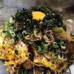 Okonomiyaki Hirano - ソバ、コチュジャンライス、プルコギ、韓国海苔、黄身のせ❣️