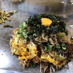 Okonomiyaki Hirano - ソバ、コチュジャンライス、プルコギ、韓国海苔、黄身のせ❣️