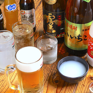 A wide variety of drinks that go well with Yakiniku (Grilled meat), including beer, chuhai, and highballs.