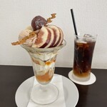 Cafe sucrier - 坂戸産いちじくのパフェ＆セットアイスコーヒー